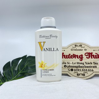 Sữa dưỡng thể Bettina Barty Vanilla 500ml dưỡng da trắng sáng mịn màng và hương thơm Vani dịu nhẹ