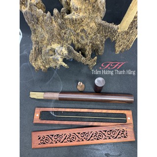 Combo nhang trầm không tăm ( nhang không tăm + ống gỗ đựng nhang + máng đốt nhang)