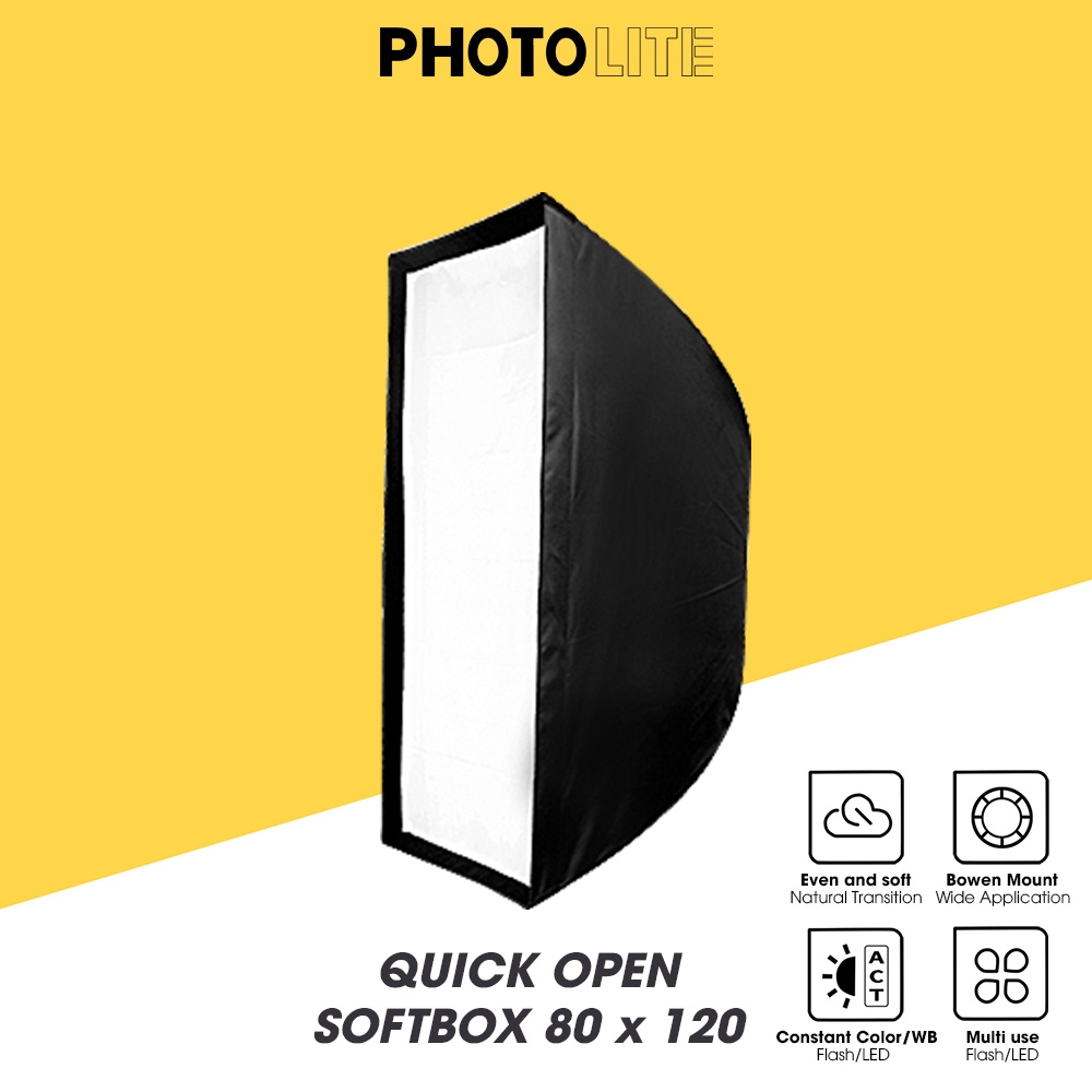 Quick softbox tản sáng chữ nhật 80x120 cm Photolite PA165 thao tác nhanh làm mềm ánh sáng đèn Flash/Led