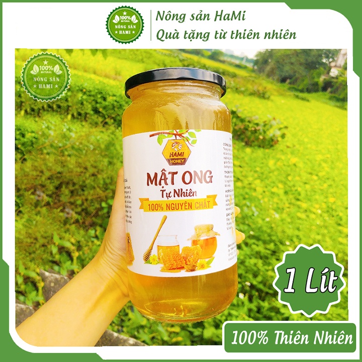 Mật ong rừng nguyên chất HaMi 1 Lít, đặc sánh, thơm ngon nguyên chất 100% tự nhiên, tốt cho sức khỏe - HSD 2 năm