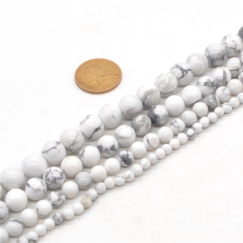 1 Chuỗi Hạt Đá Tròn 15 inch 4mm/6mm/8mm/10mm Làm Trang Sức Thủ Công