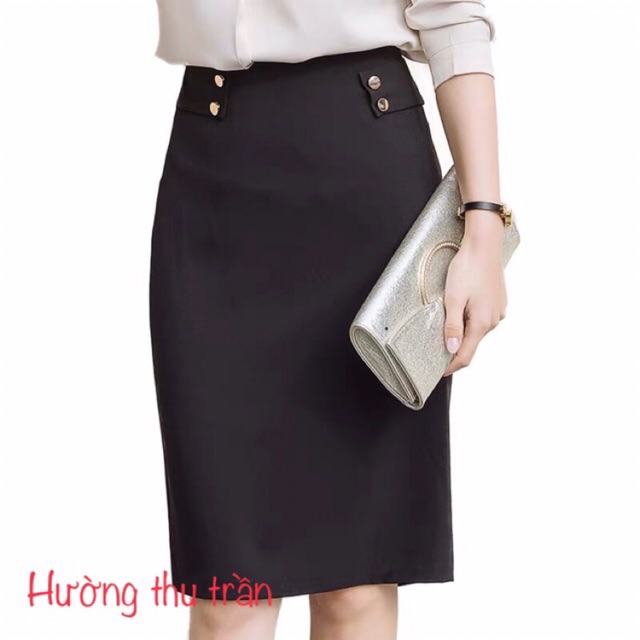 [ Mã FAGREEN55 giảm 10% tối đa 30K đơn 99K] Chân váy công sở thời trang phối cúc