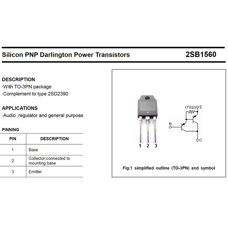 [Combo 2 cặp] Cặp sò SanKen Darlington B1560 D2390 150V 10A TO-3P chính hãng