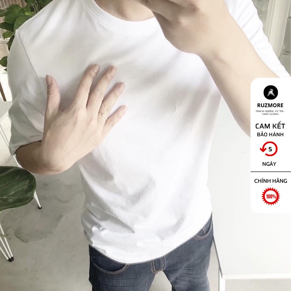 Áo Phông Nam Cổ Tròn Cao Cấp, Áo Thun Nam Cổ Tròn Chất Đẹp Cao Cấp Giá Rẻ Vải Cotton Co giãn A2