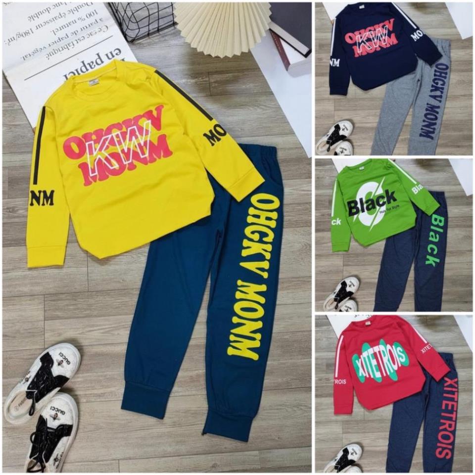 (20-40kg) Bộ Dài Tay Thu Đông Bé Trai size đại cotton đẹp- MÃ 8 ....... ..........