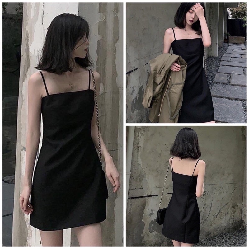 Xu đơn 99K] ĐẦM HAI DÂY BODY THUN CỰC ĐẸP HÌNH THẬT 🍀🍀