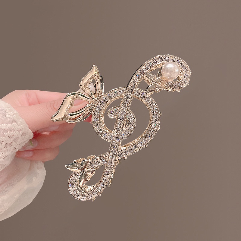 Kẹp Tóc Hình Cá Mập Đính Kim Cương Giả Bằng Kim Loại Sang Trọng