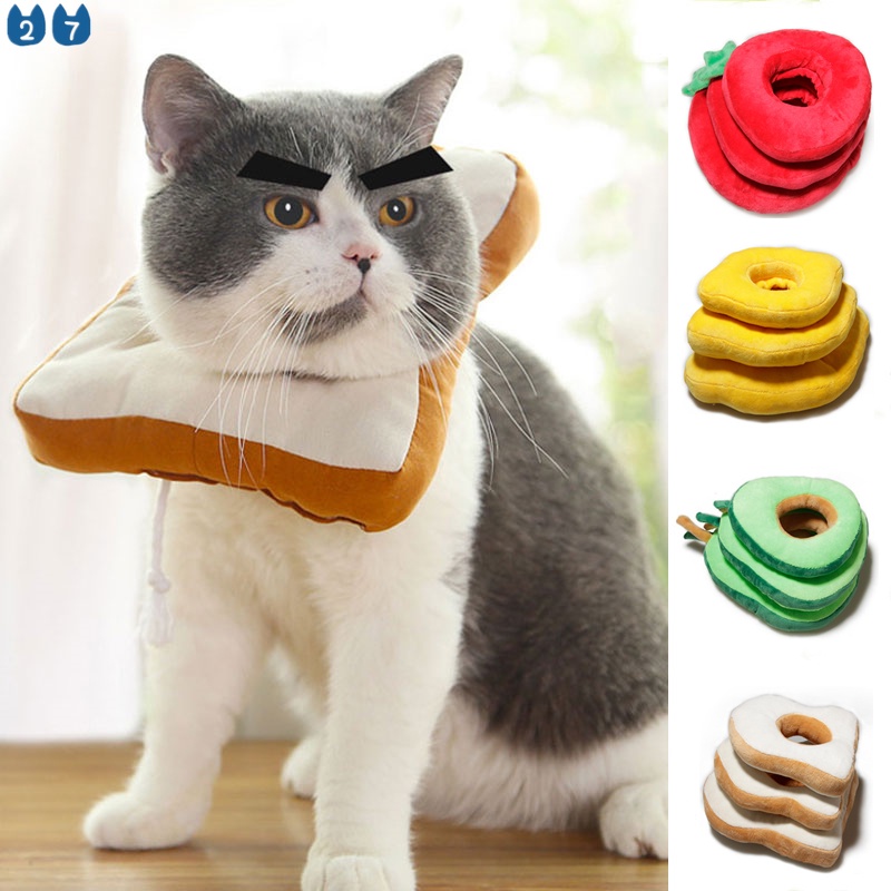 Vòng Cổ Elizabeth Hình Quả Bơ Bằng Cotton Có Thể Điều Chỉnh Bảo Vệ Cho Thú Cưng