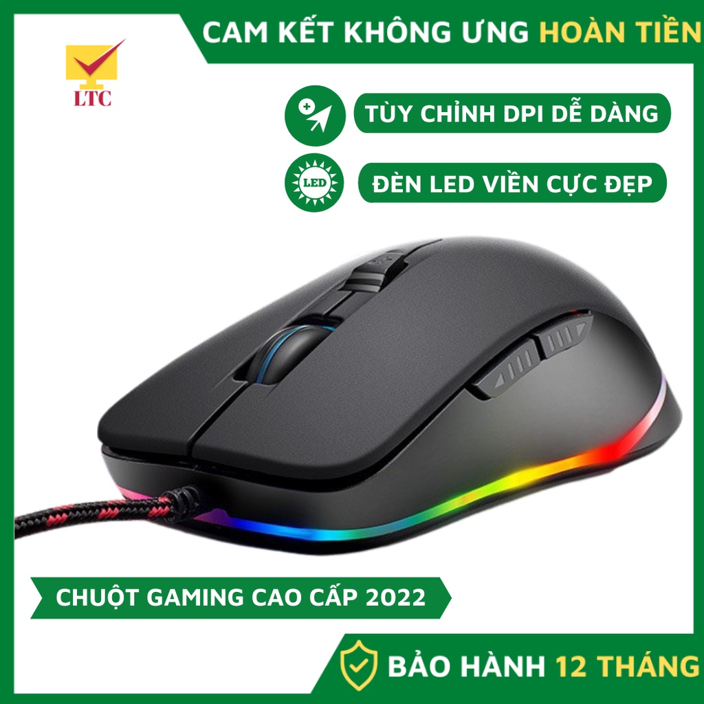 Chuột máy tính gaming led đổi màu nhiều chế độ V6, mouse chơi game tương thích laptop, pc cổng kết nối USB - LTC