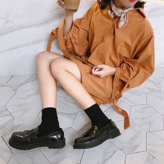 [ORDER] Giày ulzzang da bóng tua rua (ảnh thật ở cuối)