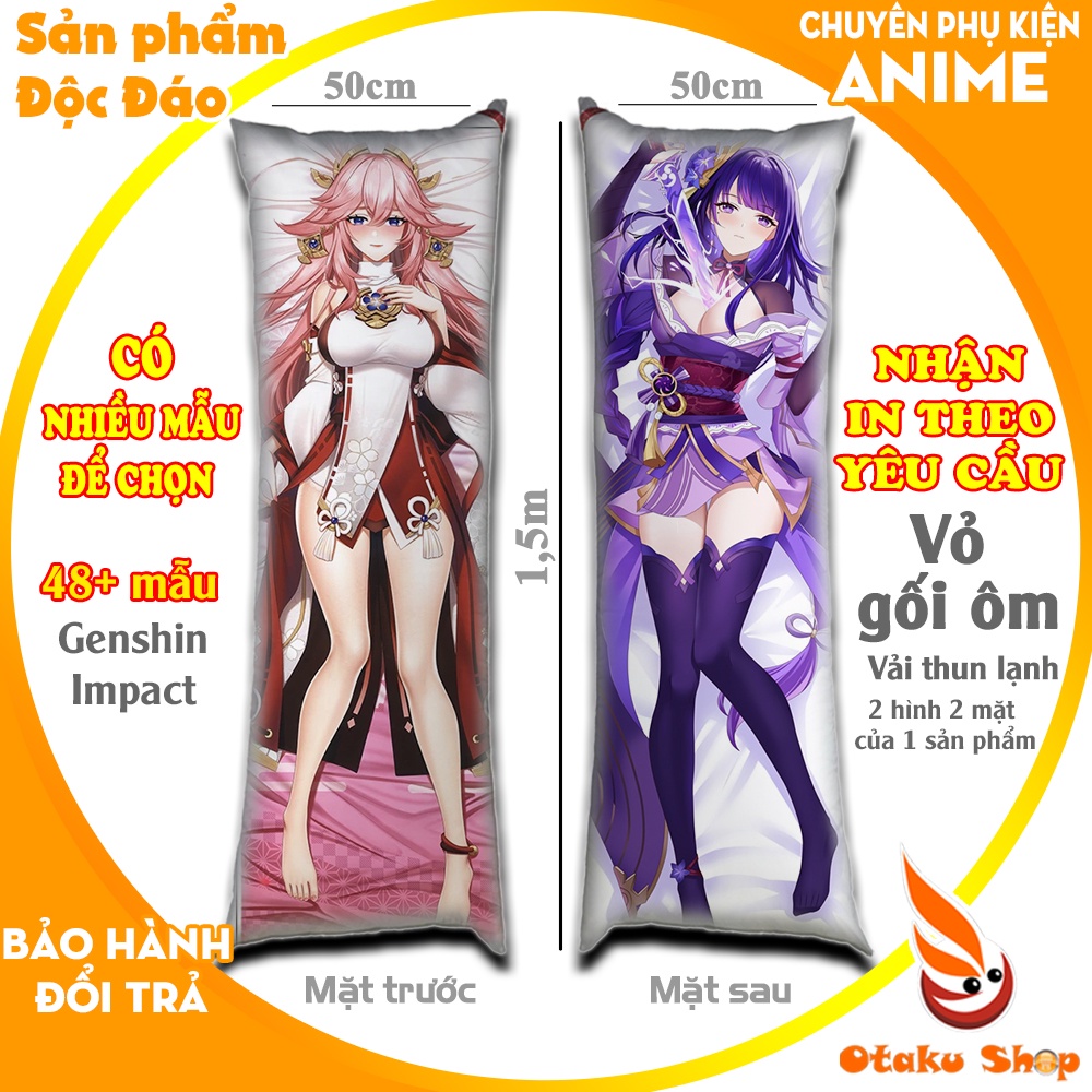 {48 mẫu Dakimakura} Vỏ Gối ôm Anime Game Genshin Impact siêu to dài 1,5mx50cm hàng có sẵn và đặt theo yêu cầu | BigBuy360 - bigbuy360.vn
