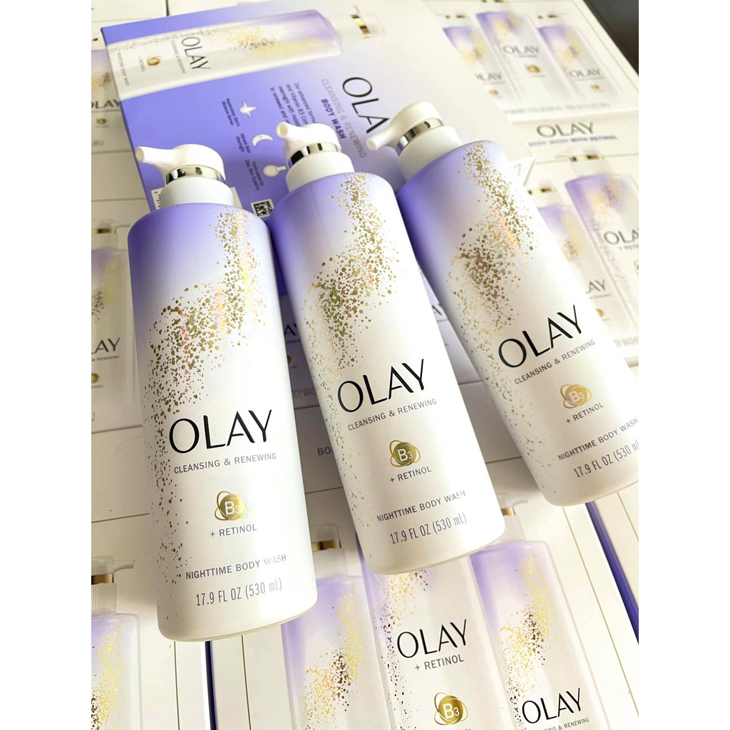 SET HỘP 3 CHAI SỮA TẮM SÁNG DA, CHỐNG LÃO HÓA OLAY RETINOL BODY WASH 530ML/CHAI HÀNG MỸ CHÍNH HÃNG - 10056