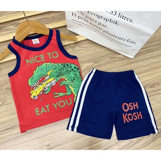 Bộ ba lỗ bé trai cotton màu đỏ mã 1512