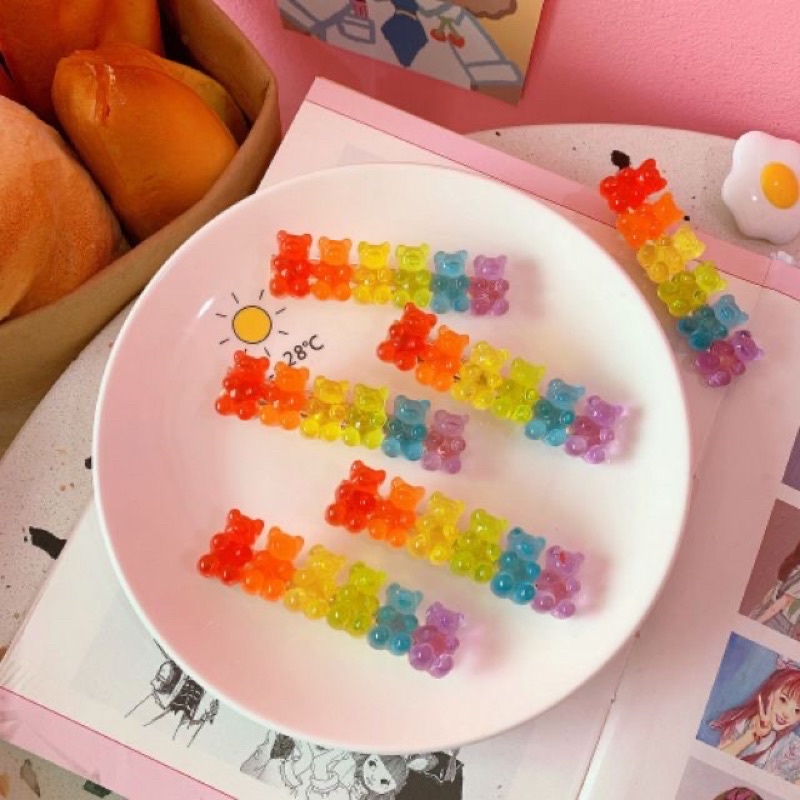 Kẹp Tóc Hình Kẹo Dẻo 6 Gấu Gummy Bear