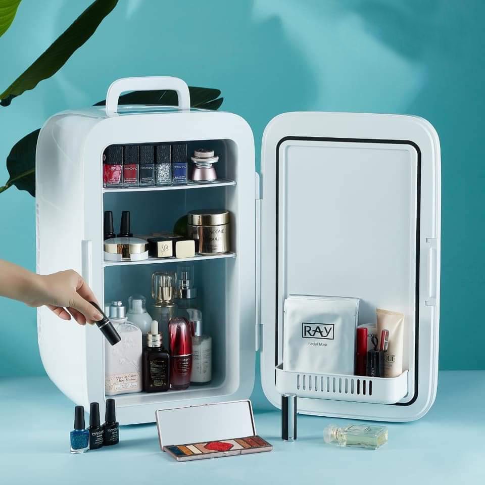Tủ lạnh mini Kemin zozon 22-25lít đựng sữa,mỹ phẩm điều chỉnh nhiệt độ 2 chiều mặt kính cường lực dùng được cho xe oto