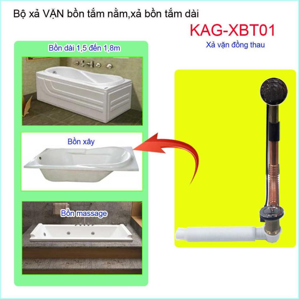 Xả vặn bồn tắm bằng thau, Bộ xả dùng cho bồn tắm nằm KAG-XBT01