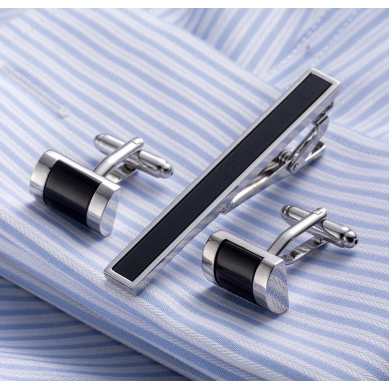 Set Cufflinks khuy măng sét và Kẹp cao cấp