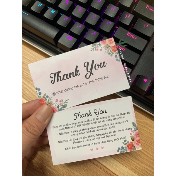 In Card Cảm Ơn theo yêu cầu, Thiệp Cảm Ơn, Thank You theo yêu cầu