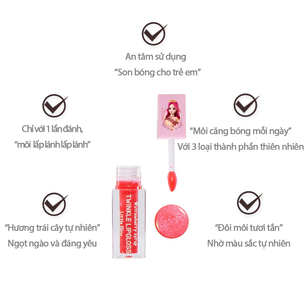 Son bóng cho bé Little Bling Secret Jouju "Guardians of Star" Twinkle Lip Gloss- Son an toàn thành phần thiên nhiên | BigBuy360 - bigbuy360.vn