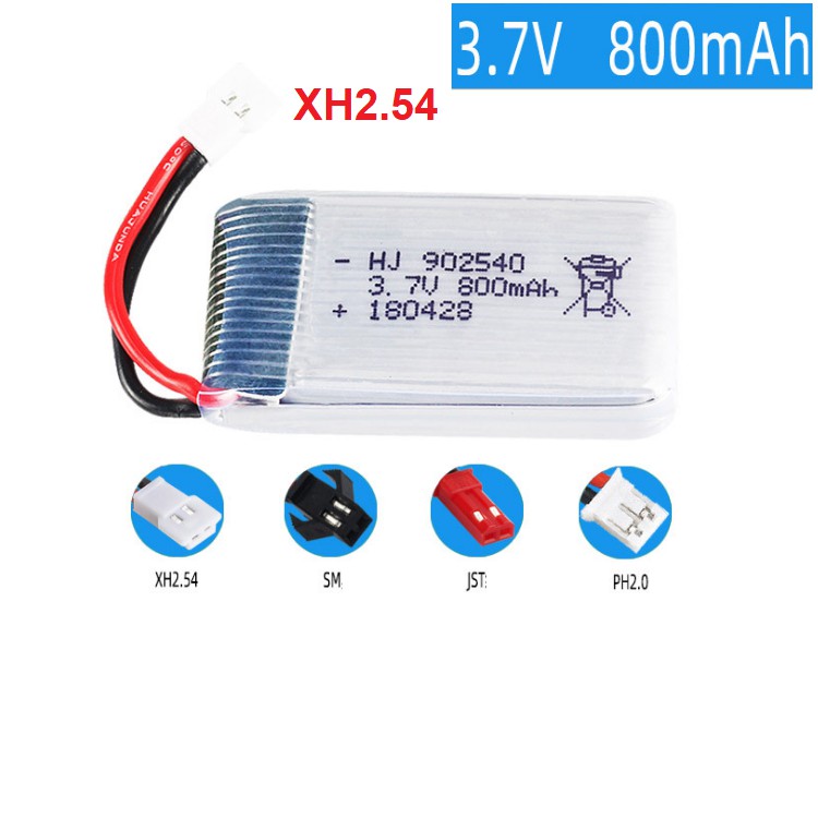 Pin sạc 3.7v 800mAh dùng cho máy bay điều khiển từ xa loại X5, X5S cổng nối XH2.54