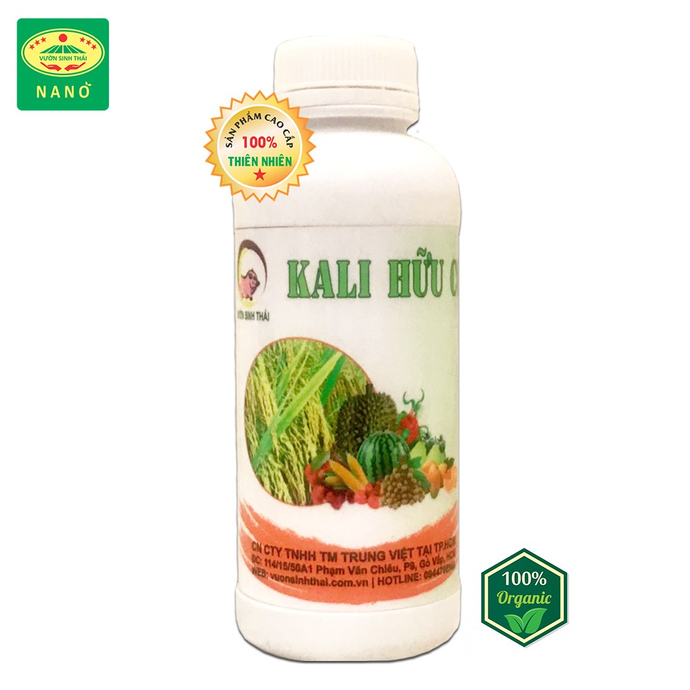 Phân bón KALI HỮU CƠ siêu đậm đặc. Củ to, Hạt chắc, Trái đều, mọng nước. Hoa tươi sắc, bền lâu. 100% từ Thiên Nhiên