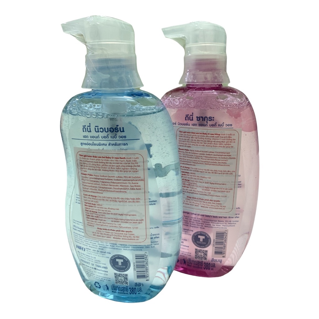 [ Tem Đại Thịnh ] Sữa tắm gội toàn thân cho bé Dnee 380ml - Thái Lan ( LOAI MOI)