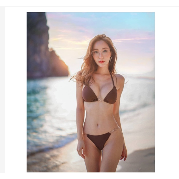 Bộ bikini jersey Dây Xích Metel Mới Với Đôi G Không Hộp