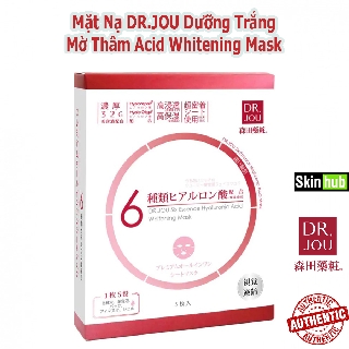 Dr Jou Mặt nạ dưỡng trắng mờ thâm cải thiện da Dr.Jou Six Essence Hyaluronic Acid Whitening Mask (Hồng) - Skin Hub