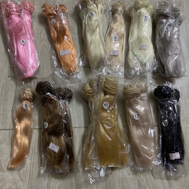 Tơ may tóc búp bê bjd - tơ silk - thẳng 15cm