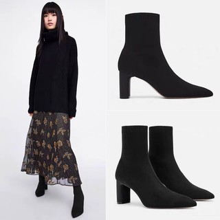 Bốt/Boots nữ len gân dáng cổ lửng