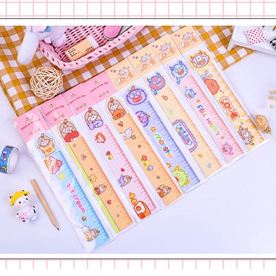 Thước Dẻo Họa Tiết Hoạt Hình, Kích Thước 15cm