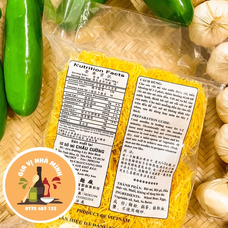 MÌ TRỨNG HỘT GÀ CHÂU CƯỜNG SỢI NHỎ -TO LOẠI NGON