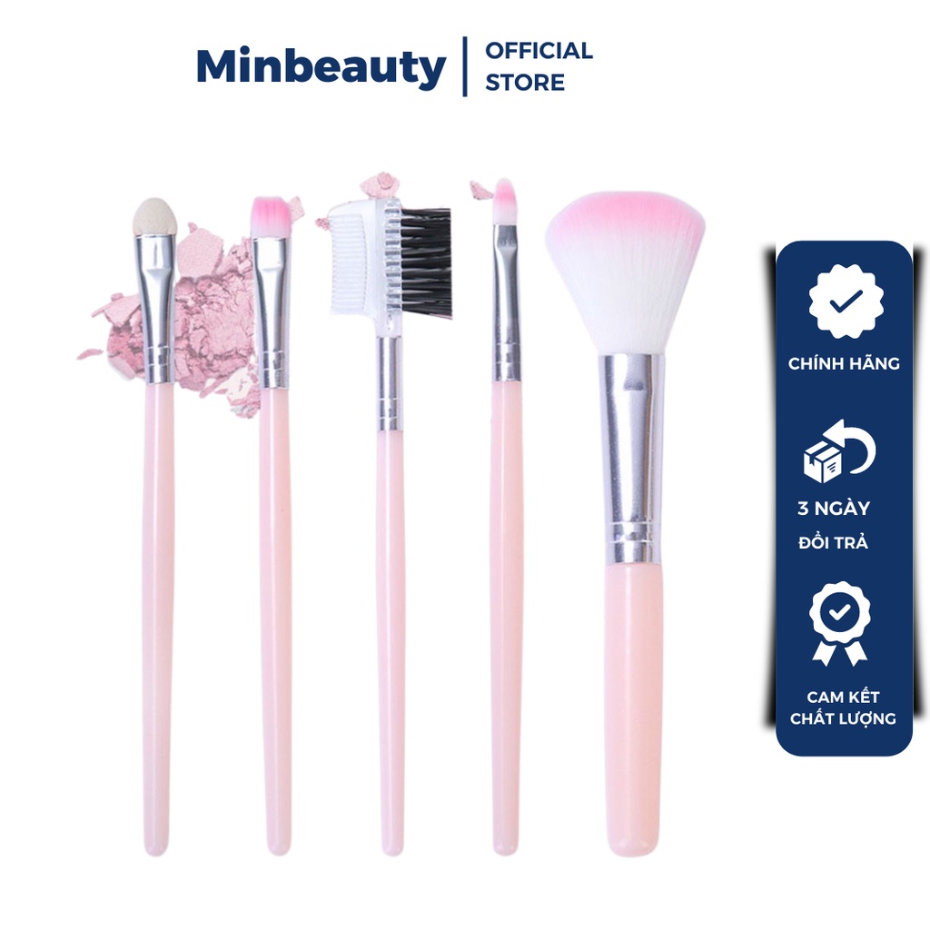 Bộ Cọ Trang Điểm Mini  5 Món - Bộ Cọ Makeup Kit Màu Hồng Y2