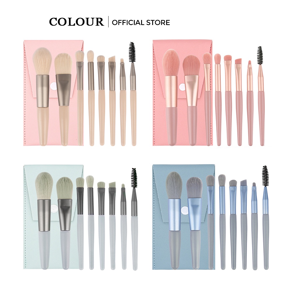 Bộ cọ trang điểm lông siêu mềm 8 cây Colour Beauty kèm túi nhung