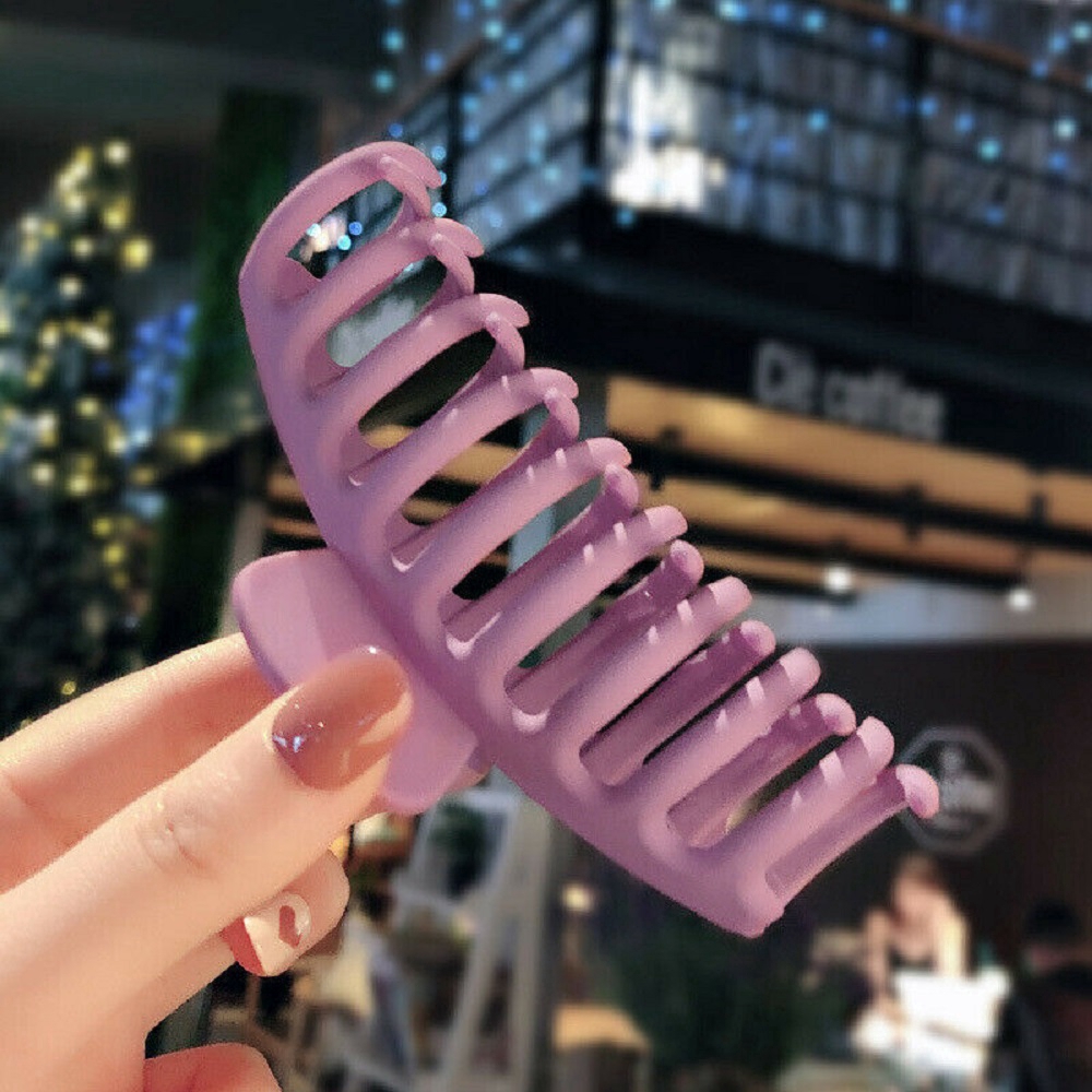 Kẹp Tóc Nhựa Acrylic Màu Trơn Thời Trang Cho Nữ
