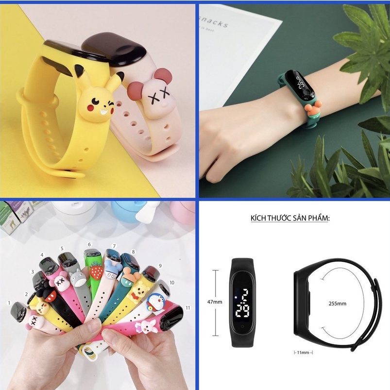 Đồng Hồ Led Hoạt Hình, Chống Thấm Nước Siêu Bền