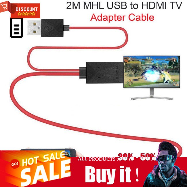 ☪ Micro USB to HDMI 1080P HD TV Cable Adapter for Android Samsung Phones 11PIN