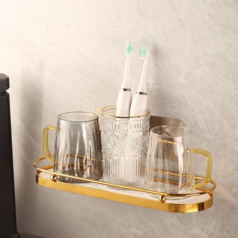 A-LIFE Giá Đỡ Bàn Chải Đánh Răng / Giá Đỡ Bàn Chải Đánh Răng Gắn Tường Miễn Đục Lỗ Sang Trọng Cho Phòng Tắm/Giá Kệ kèm cốc sứ cắm bàn chải đánh răng, khay bùn tảo cát bay hơi nước trong