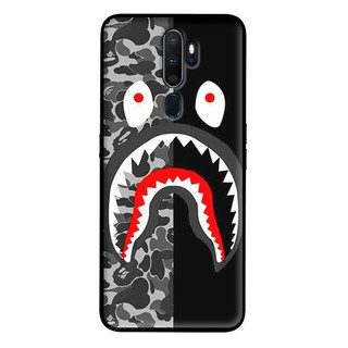Ốp Lưng Oppo A5 2020, A9 2020 - Bape  Xám Đen Chia Đôi
