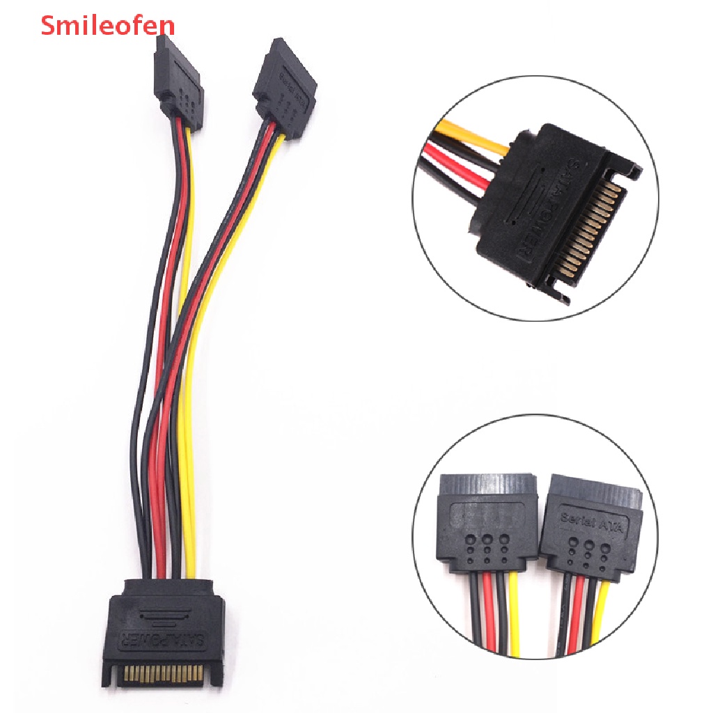 Dây Cáp Mở Rộng Nguồn Ổ Cứng SATA II 15Pin SATA Male Sang 2 Female 15Pin Mới