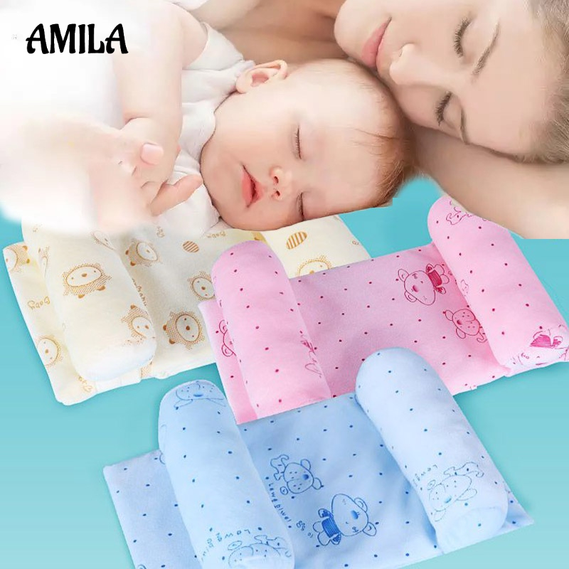 Gối ngủ chống bẹp đầu AMILA họa tiết hoạt hình đáng yêu cho trẻ em