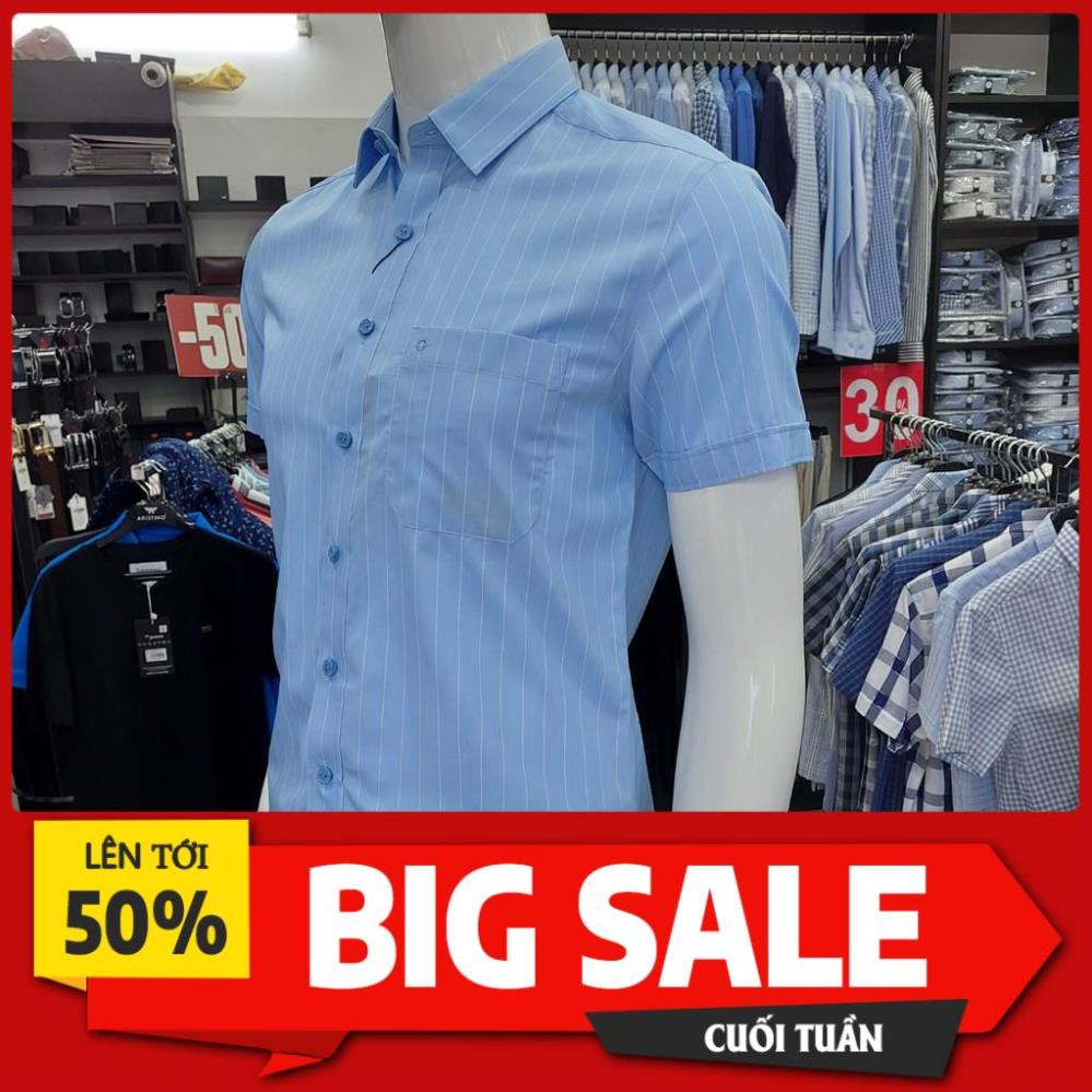 Áo Sơ Mi Cộc Tay Owen - BA20629NT - Họa Tiết Kẻ Dobby Dọc Trắng - Kiểu Dáng Body Fit Lịch Lãm
