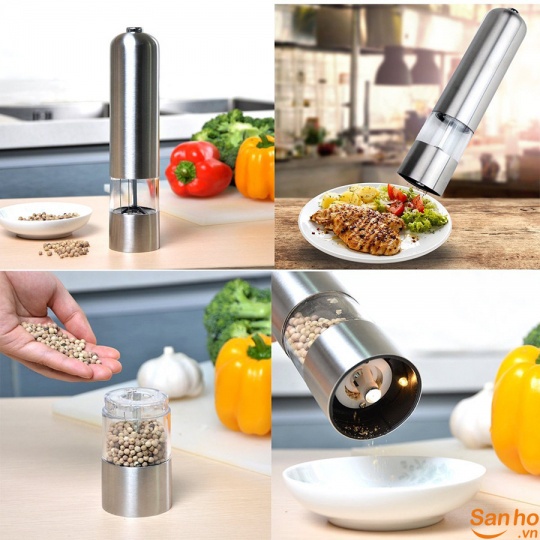 Dụng Cụ Xay Tiêu Inox Bằng Tay Đầu Tròn hoặc  đầu phẳng