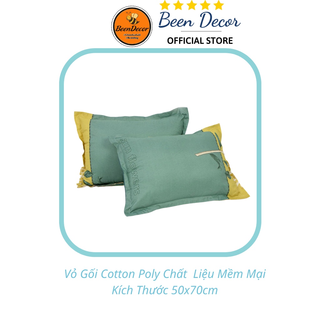 Bộ Ga Gối Poly Ga trải giường | Bộ Drap giường Hoa Hướng Dương ( 1 ga + 2 vỏ áo gối ) - ZingZingMart