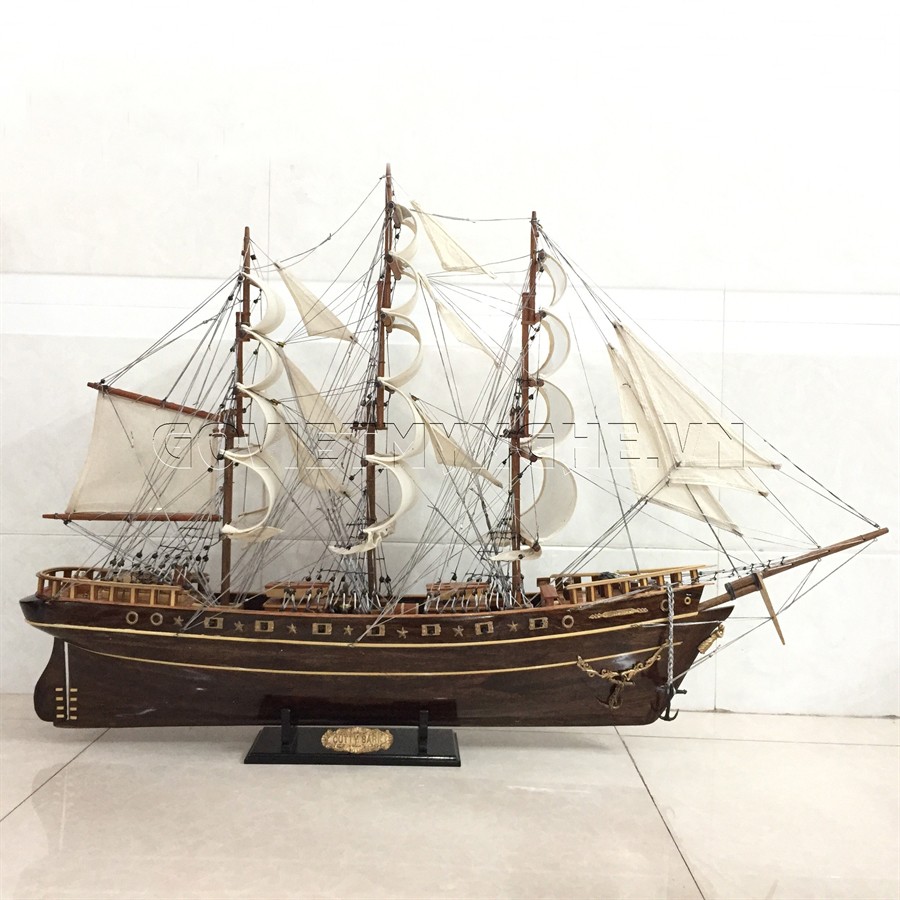 [Dài 120cm - Xuất Khẩu] Mô hình thuyền gỗ thuyền trang trí tàu chiến cổ Cutty Sark - Gỗ muồng đen - Thân tàu dài 100cm