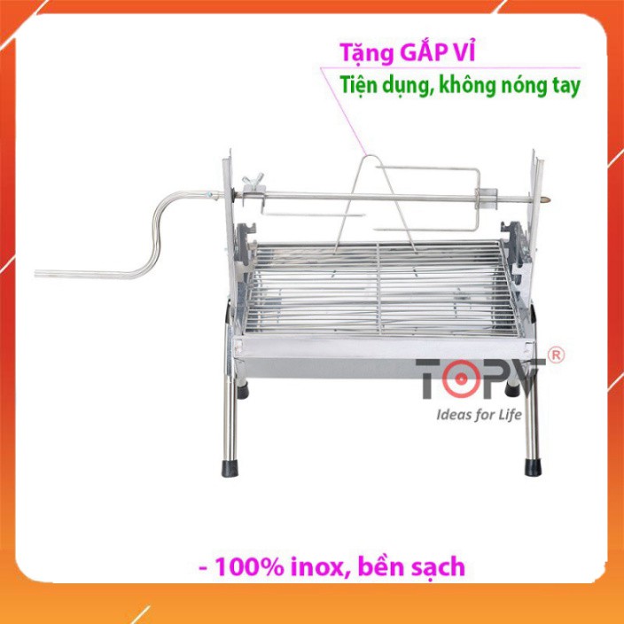 Bếp nướng than hoa ngoài trời 2 in 1 TopV DNS, lò nướng than hoa không khói, nướng thịt, nướng gà vịt - Mekongtech1