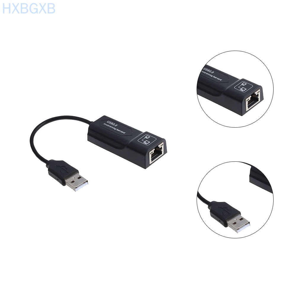 HXBG PC USB2.0 Ethernet Adapter Laptop Network Card USB Lan Mini Network Adapter USB to RJ45 10/100 Mbps