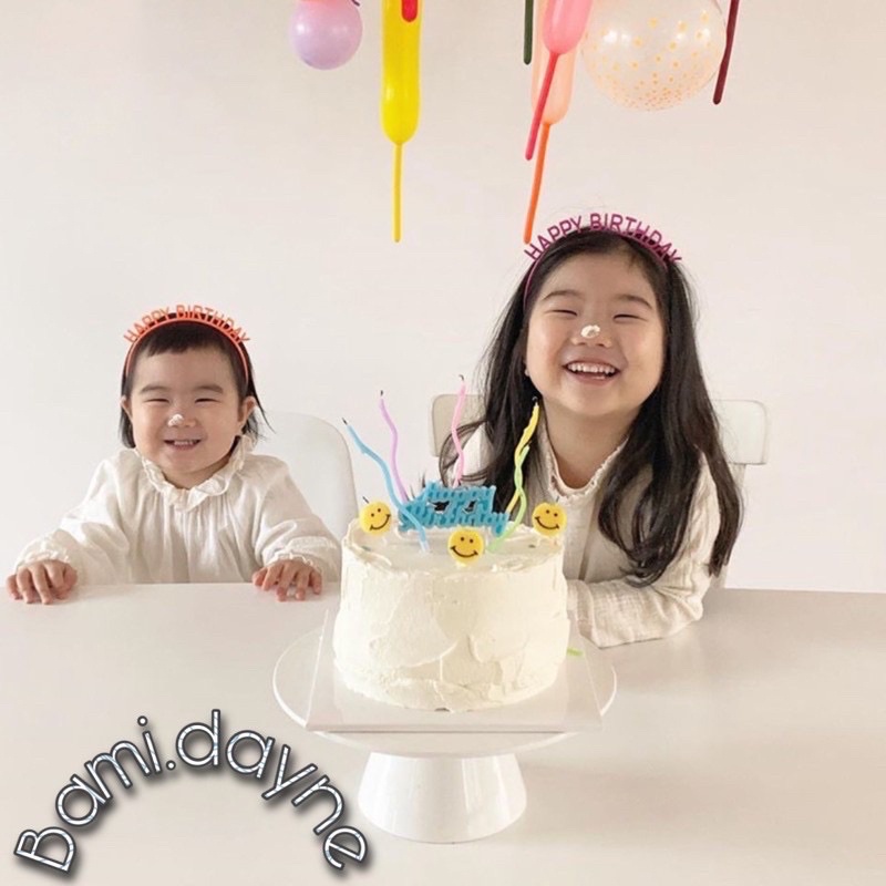 Bờm cài tóc Happy Birthday, đạo cụ chụp hình, trang trí sinh nhật siêu xinh, siêu đáng yêu