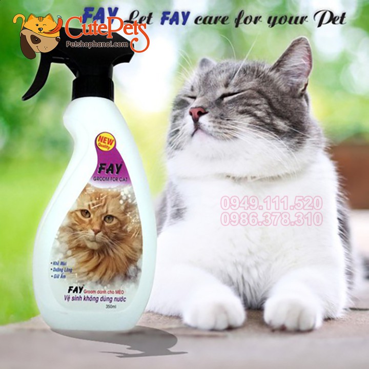 Vệ sinh không dùng nước Fay Groom 350ml Dành cho chó Mèo - CutePets