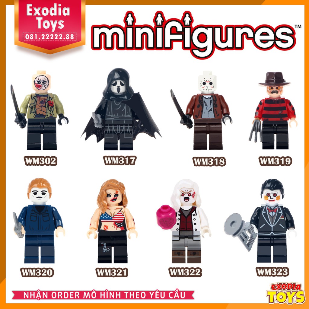 Xếp hình minifigure phim kinh dị Jason Voorhees, Ghostface, Feddy - Đồ Chơi Lắp Ghép Sáng Tạo - WM6003